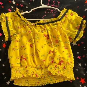 Off the shoulder summer blouse.